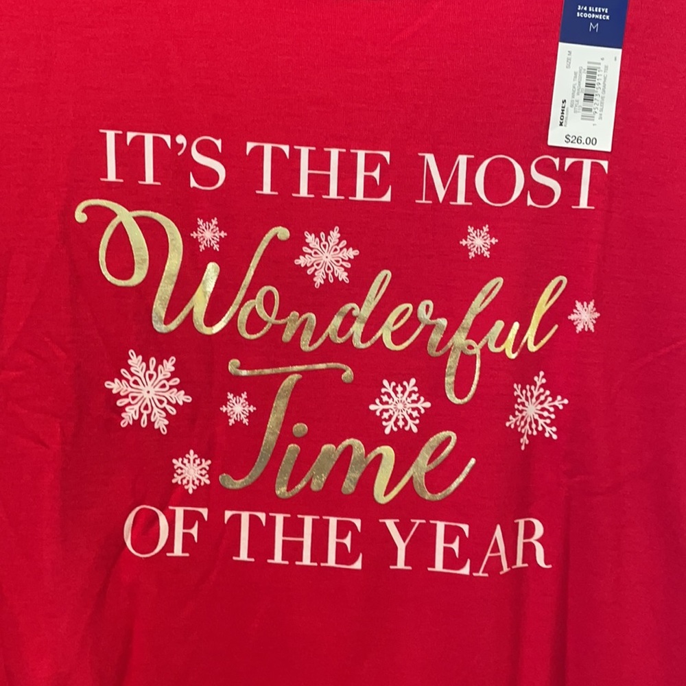 NWT Women’s Holiday 3/4 Sleeve Shirt - Picture 3 of 5